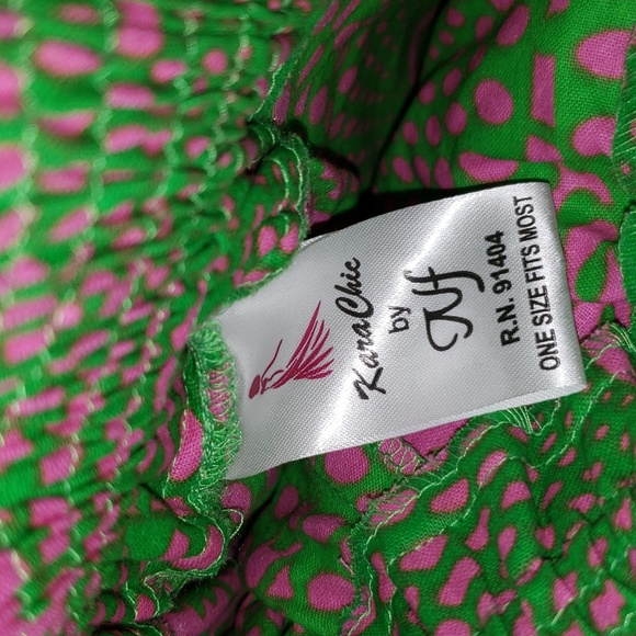 Kara Chic one size fits most, pink and green maxi skirt - Picture 3 of 5